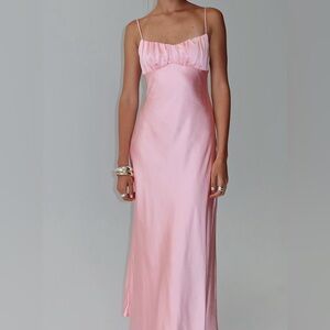 Coquette Princess Polly Satin Maxi Dress Pink